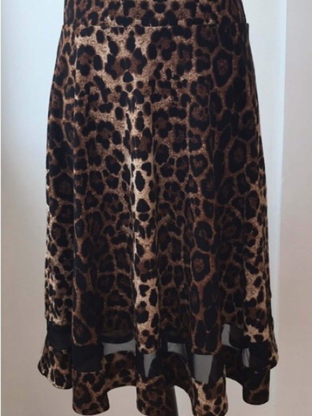 Avita Brown and Black Leopard Print Skater Skirt